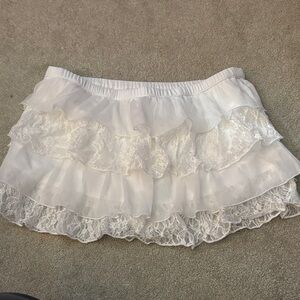 Hollister White Lace Mini Skirt